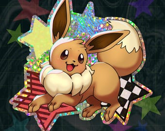 Baby Fox Sticker | Holographic Glitter Vinyl Anime Gamer Sticker