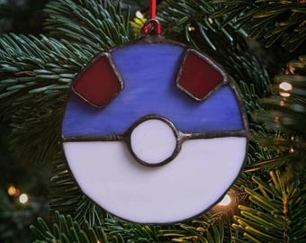 Handmade Stained Glass Monster Ball Ornament | Christmas Tree Decoration
