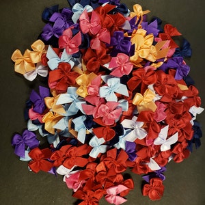 Premium Tiny Satin Bows, Perfect for Dress Decor, Card Making, Sewing projects, Craft Supplies, packaging gifts and more.