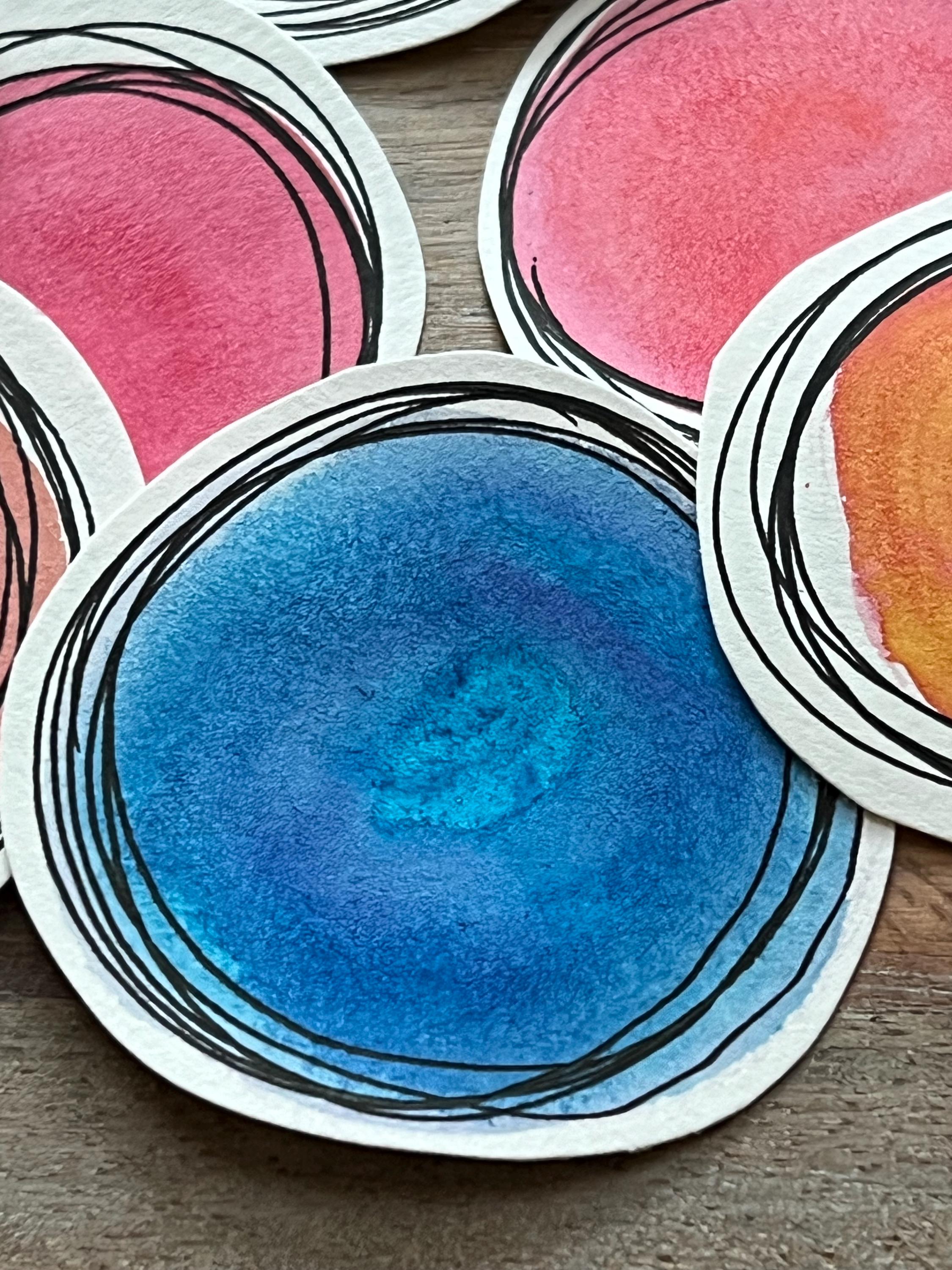 Journal Fodder Journal Fodder Circles- Watercolor - 20 Pieces - Etsy