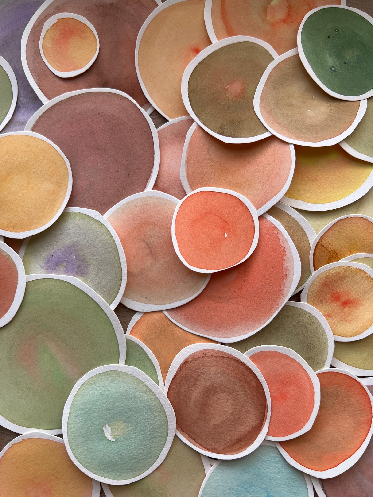 Fodder Circles FALL Colors Watercolor 20 Pieces - Etsy