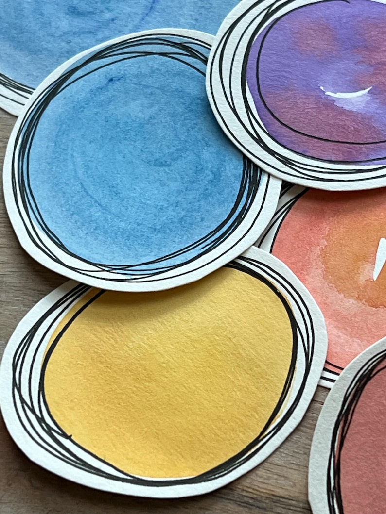 Journal Fodder Journal Fodder Circles- Watercolor - 20 Pieces - Etsy
