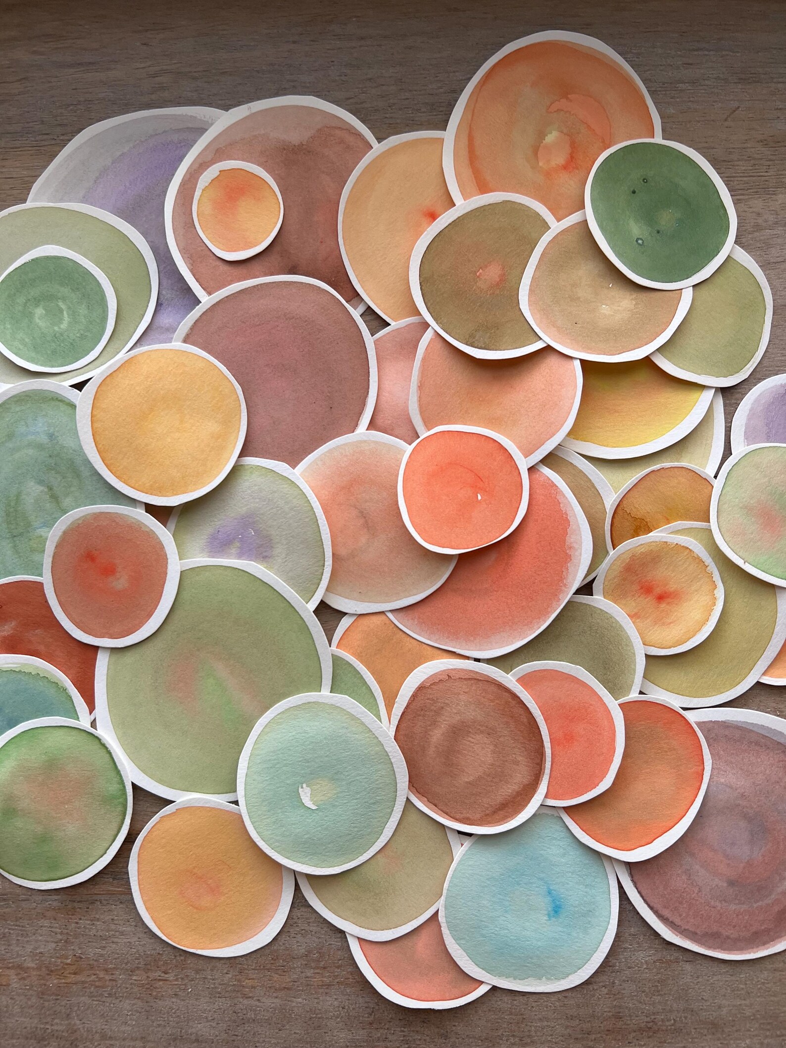 Fodder Circles FALL Colors Watercolor 20 Pieces - Etsy