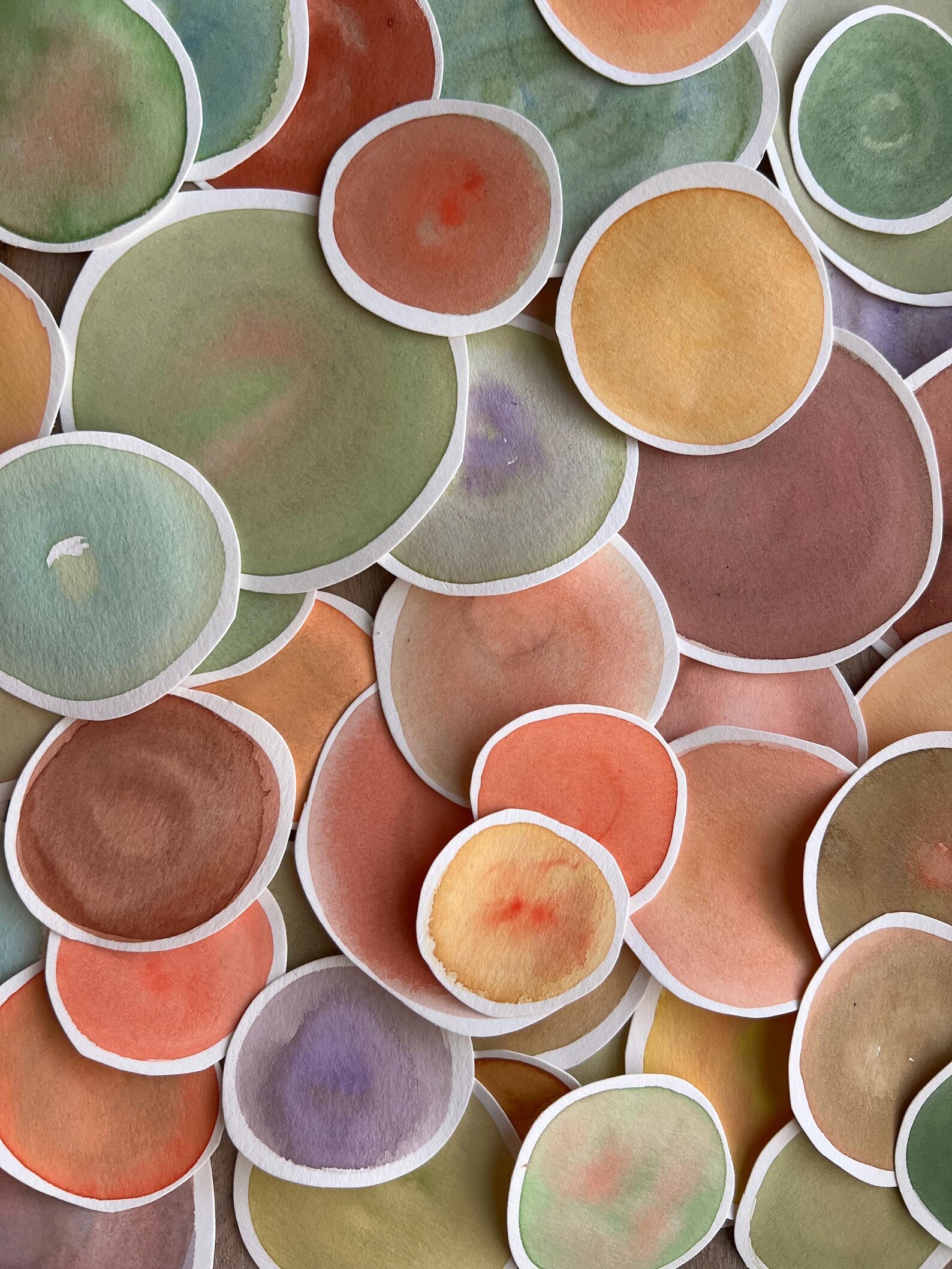 Fodder Circles FALL Colors Watercolor 20 Pieces - Etsy