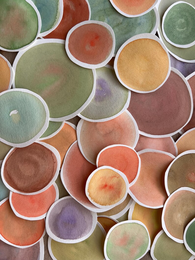 Fodder Circles FALL Colors Watercolor 20 Pieces - Etsy