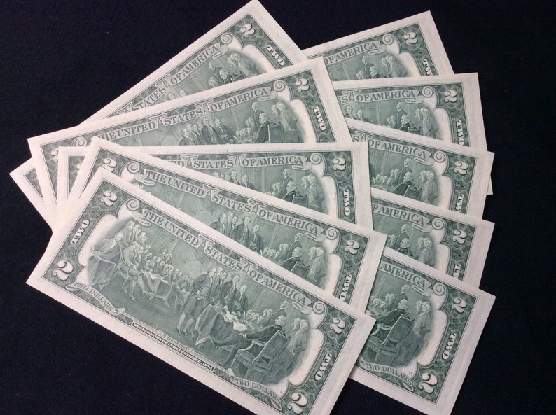 Ten 1976 Bicentennial Two Dollar Bills With Consecutive Serial Etsy