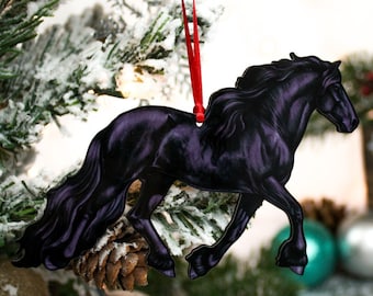 Friesian Horse Christmas Ornaments, Horse Ornaments, Friesian Horse Art, Horse Decor, Horse Gifts for Women, Gift for Horse Owner
