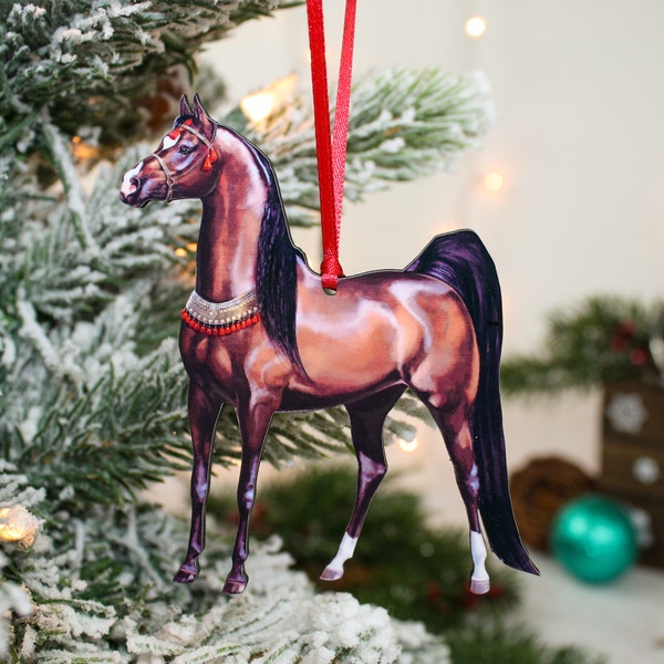 Arabian Horse Ornament, Horse Christmas Ornament, Horse Decor, Equestrian Gifts for Horse Girl, Equestrian Decor, Horse Decorations, Bay