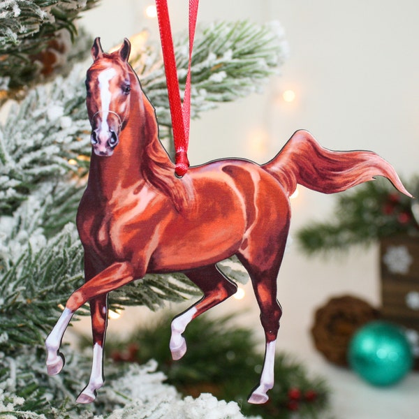 Arabian Horse Christmas Ornament, Horse Ornament, Equestrian Gift for Horse Owner, Equestrian Decor, Horse Decor, Christmas Decor, Chestnut