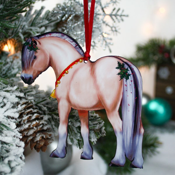 Fjord Horse Christmas Ornaments, Fjord Horse Ornaments, Horse Stuff, Horse Gifts for Women, Equestrian Decor, Pony Gifts