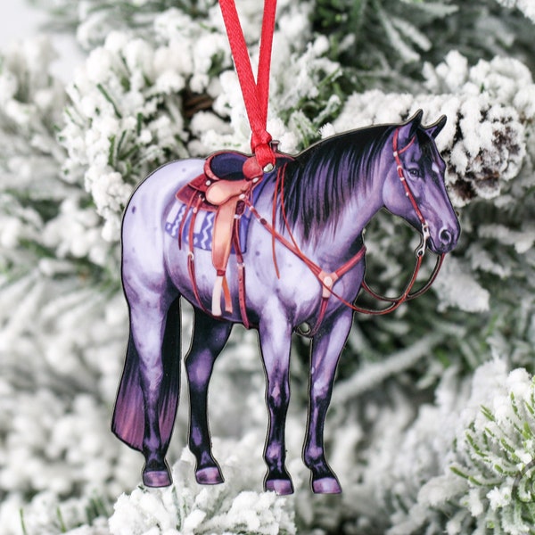 Blue Roan Horse Ornaments, Ranch Horse Gifts for Women, Horse Christmas Ornaments, Equestrian Gifts, Horse Decor, Gifts for Horse Owner