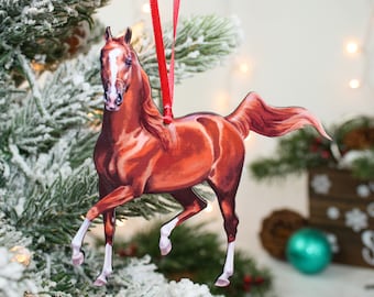 Arabian Horse Christmas Ornament, Horse Ornament, Equestrian Gift for Horse Owner, Equestrian Decor, Horse Decor, Christmas Decor, Chestnut