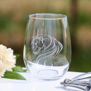 Arabian Horse Wine Glasses, Christmas Horse Gifts for Women, Equestrian Gifts, Horse Tumbler, Laser Etched Stemless Wine Glasses - 20 oz