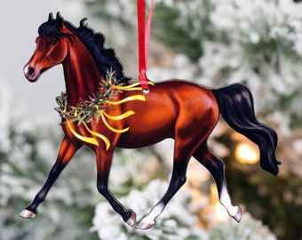Arabian Horse Christmas Ornaments, Horse Ornaments, Bay Horse Decor, Equestrian Ornament, Horse Stocking Stuffers, Equine Gifts, Bay Arab