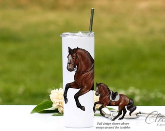 Dressage Horse Tumbler, Pirouette Dressage Horse Gifts, Equestrian Gifts for Women, Sport Horse Insulated Tumbler, Horse Coffee Mug, Bay