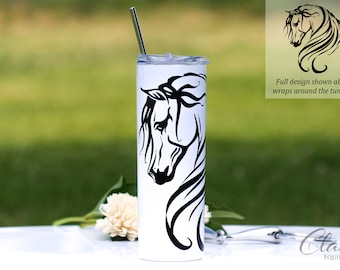 Arabian Horse Travel Mug, Arabian Horse Coffee Tumbler, Horse Tumbler with Straw, Arabian Horse Gifts, Horse Mom Gifts 20 oz Skinny Tumbler