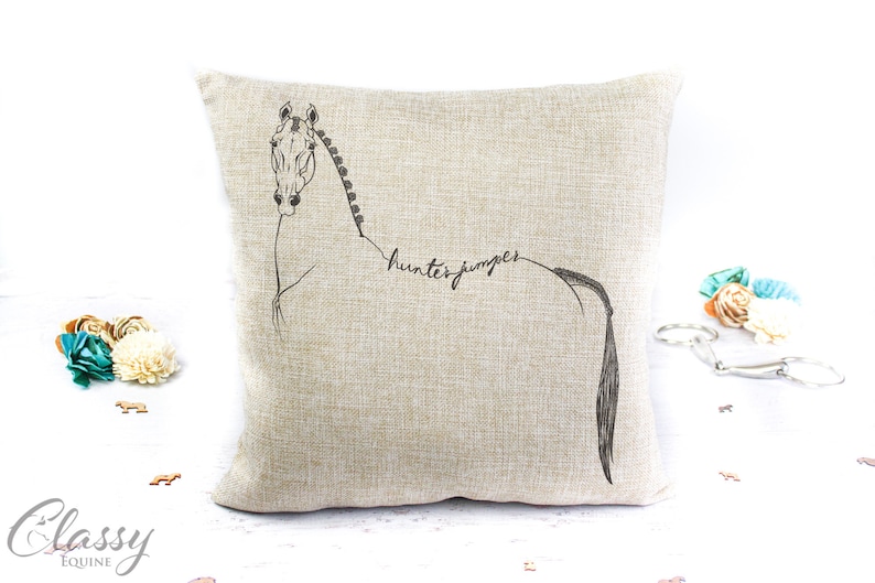 Hunter Jumper Horse Throw Pillow Cover Jumping Horse Gifts Etsy