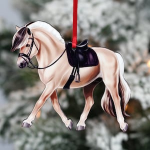 Fjord Horse Christmas Ornaments, Fjord Horse Gifts for Women, Dun Norwegian Fjord Horse Decor,Dun Horse Ornament, Pony Ornaments, Equestrian