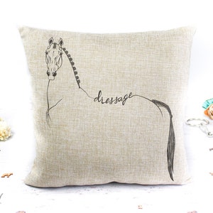 Dressage Horse Gifts for Women, Dressage Horse Throw Pillow Cover, Horse Pillow Cover, Sport Horse Pillow, Equestrian Gift  16&quot; Linen Cover