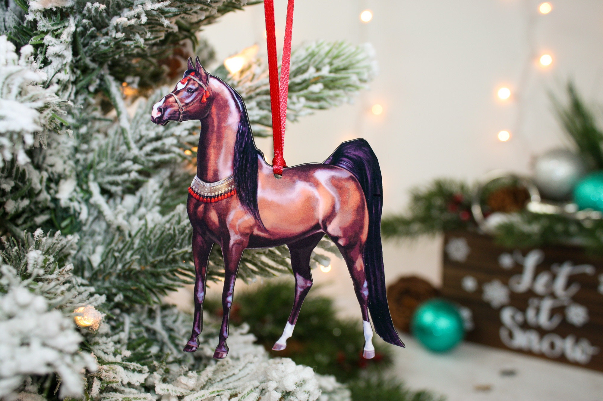 Décoration de Noël de cheval anglais, Ornements de Noël équestres, Décor de  cheval de sport, Cadeaux de cheval de chasseur sous selle, Ornement de  cheval noir -  Canada