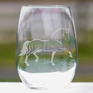 Dressage Horse Wine Glasses, Hunter Jumper Equestrian Stemless Wine Glasses, Horse Girl Equestrian Gifts, Horse Decor, Sport Horse Gifts image 1