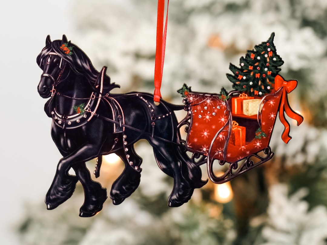 Friesian Horse Christmas Ornament, Friesian Horse Ornament, Horse