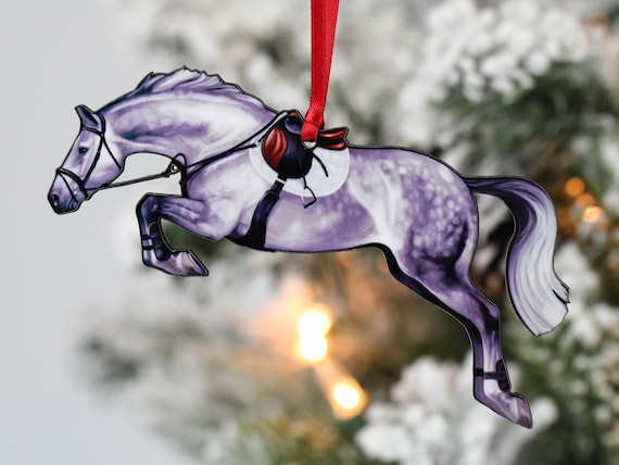 Horse jumping christmas ornament Clearance