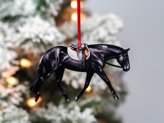 Décoration de Noël de cheval anglais, Ornements de Noël équestres, Décor de  cheval de sport, Cadeaux de cheval de chasseur sous selle, Ornement de  cheval noir -  Canada