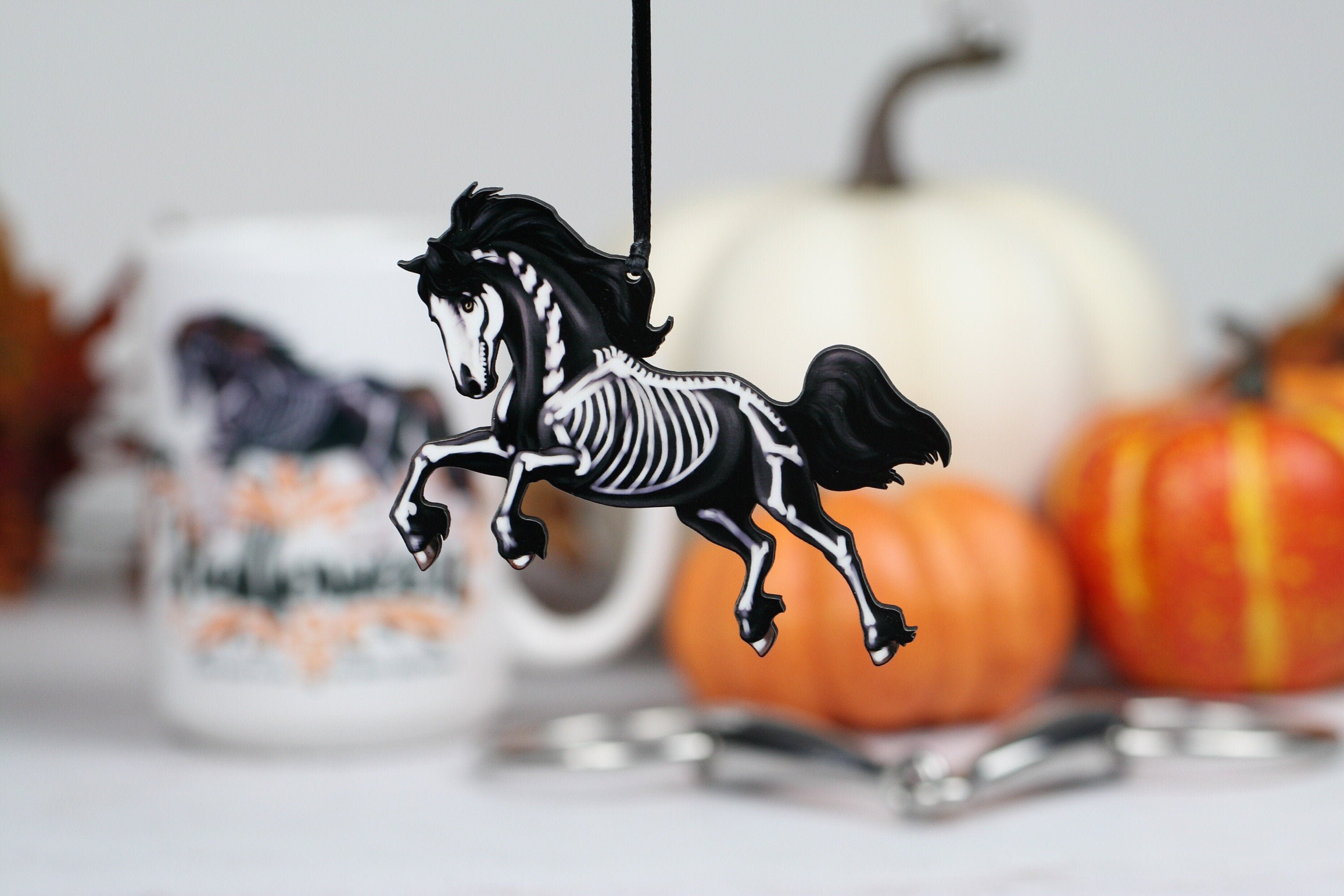 Equestrian Gift for Halloween Horse Ornament Horse Skeleton Etsy