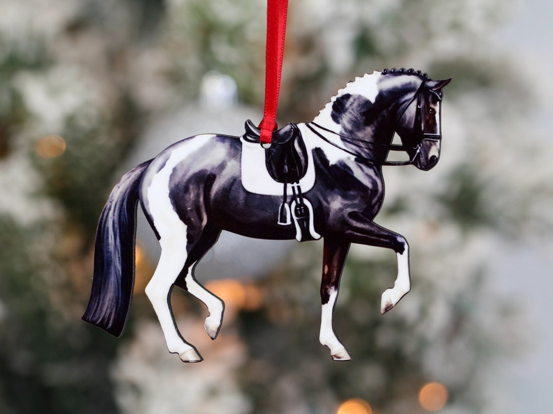 Paint Horse Dressage Ornament, Dressage Horse Christmas Ornament