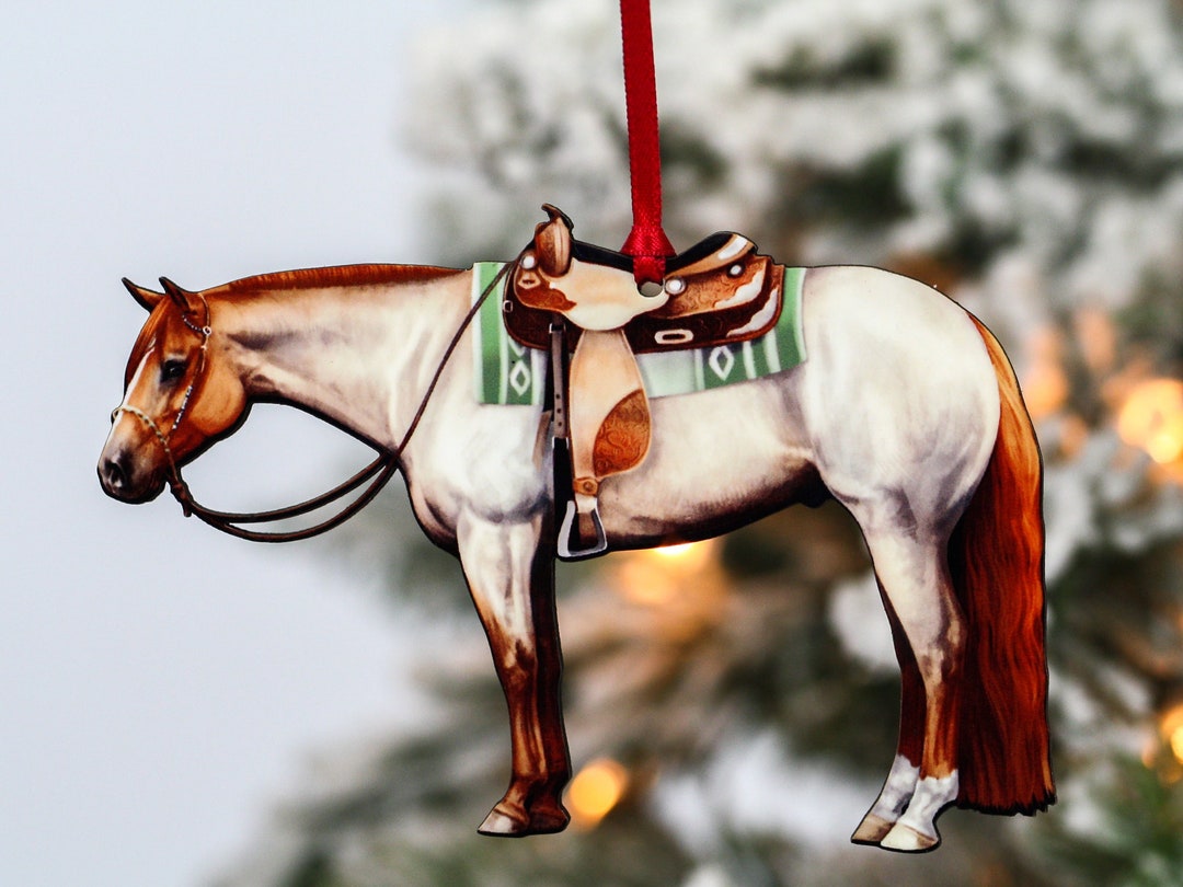 Roan Horse Ornaments, Western Horse Gifts, Ranch Horse Christmas