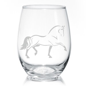 Dressage Horse Wine Glasses, Hunter Jumper Equestrian Stemless Wine Glasses, Horse Girl Equestrian Gifts, Horse Decor, Sport Horse Gifts image 2