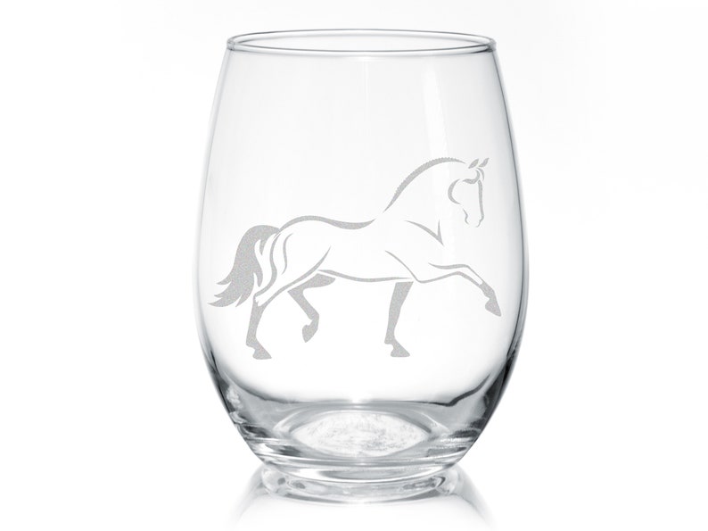 Dressage Horse Wine Glasses, Hunter Jumper Equestrian Stemless Wine Glasses, Horse Girl Equestrian Gifts, Horse Decor, Sport Horse Gifts image 2