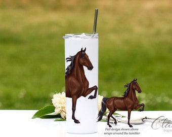 American Saddlebred Horse Tumbler, Saddlebred Horse Gifts for Women, Saddleseat Horse Travel Mug, Equestrian Tumbler, Equestrian Gifts