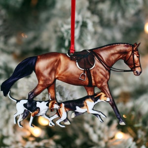 Fox Hunting Horse Christmas Ornament, Fox Hunters and Hounds Ornament,  Foxhunting Artwork, Equestrian Decor, Hunt Club, Field Hunter Horse