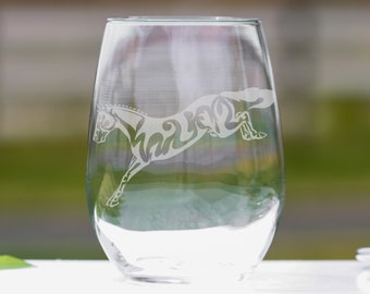 Jumping Horse Wine Glasses, Hunter Jumper Wine Glasses, Equestrian Gifts, Sport Horse Gifts, Equestrian Stemless Wine Glasses Landing Jumper