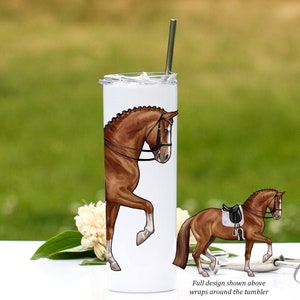 Dressage Horse Gifts for Women, Sport Horse Tumbler with Lid, Dressage Horse Gift Idea, Dressage Horse Travel Mug, Equestrian Gift, Chestnut