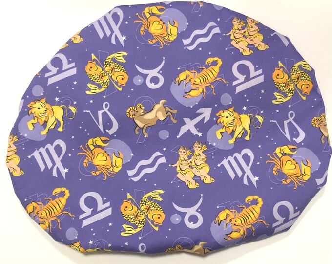 Zodiac Signs, Womens Bouffant Surgical Scrub Hat, Elastic With Toggle