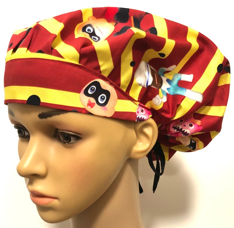 Women\u2019s Bouffant Surgical Scrub Hat Elastic with Toggle or Ties The Incredibles