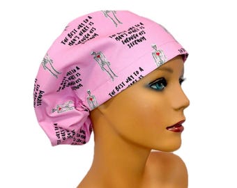 Way to a Man’s Heart, Funny Euro Scrub Caps for Women, Elastic with Toggle or Kellys Scrub Kaps Caps, Funny Scrub Cap