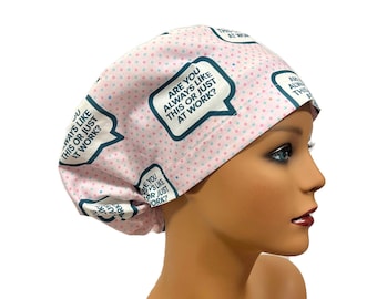 Funny Euro Scrub Caps for Women, Elastic with Toggle or Kellys Scrub Kaps Caps, Funny Scrub Cap