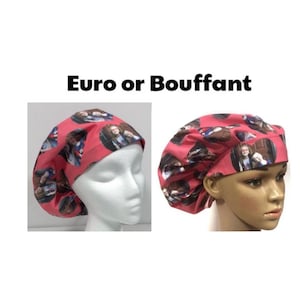 Custom Scrub Caps, Send in a Picture! Women’s Bouffant Surgical Scrub Cap, Scrub Hats for Women, Elastic with Toggle or Ties, Euro Cap