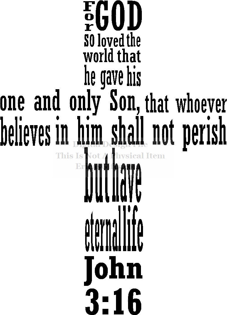 Download For God So Loved The World John 3:16 Cross Verse Design ...