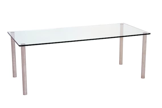 Micro Glass Dining Table With Matt Nickel Legs Etsy Ireland