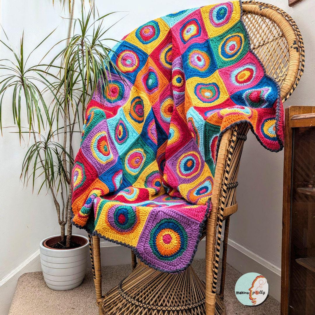 Cosy & Unique Abstract Throw Crochet Pattern | Bright, Bold and ...