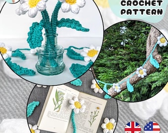 Patrón de crochet Margaritas de primavera (terminología del Reino Unido y EE. UU.)