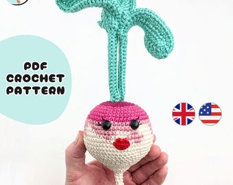 Patrón de crochet de Nora Neep (nabo) / Adorable nabo amigurumi para amantes de Burns Night y la comida kawaii / Condiciones para el Reino Unido y EE. UU. / Descarga en PDF