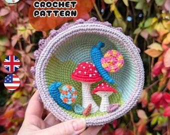 Patrón de crochet / Diorama de tesoros huecos de árboles / Términos de uso (Reino Unido/EE. UU.) / Amigurumi de crochet / Decoración única para el hogar / Patrón de crochet caprichoso / PDF