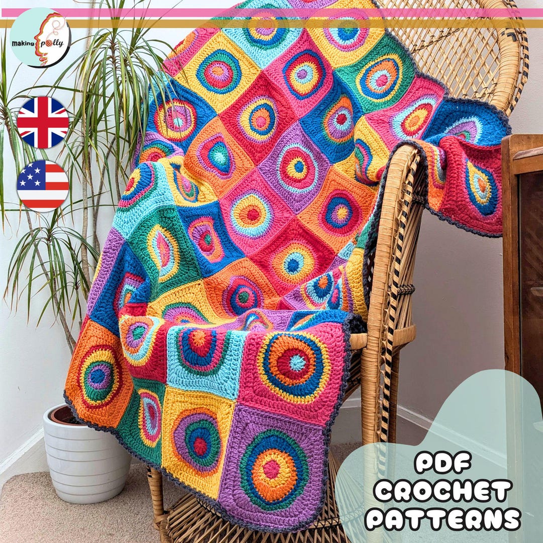 Cosy & Unique Abstract Throw Crochet Pattern | Bright, Bold and ...