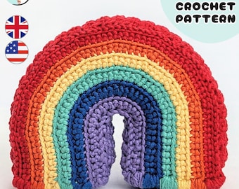 Patrón de crochet arcoíris de bloques vibrantes / Divertida creación de amigurumi / Decoración o regalo para estanterías/escritorios / Condiciones para el Reino Unido y EE. UU. / Descarga en PDF